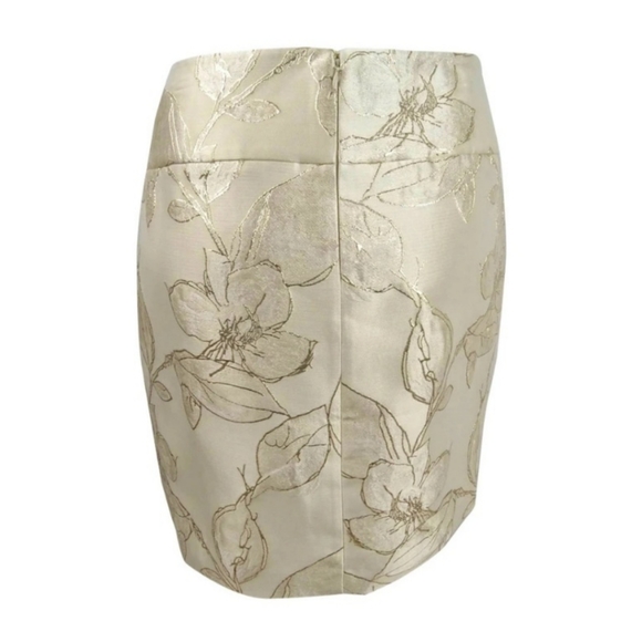 Tahari ASL Gold Natural Flora Jacquard Skirt - Picture 4 of 16